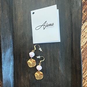 Gold and Lavender Earrings